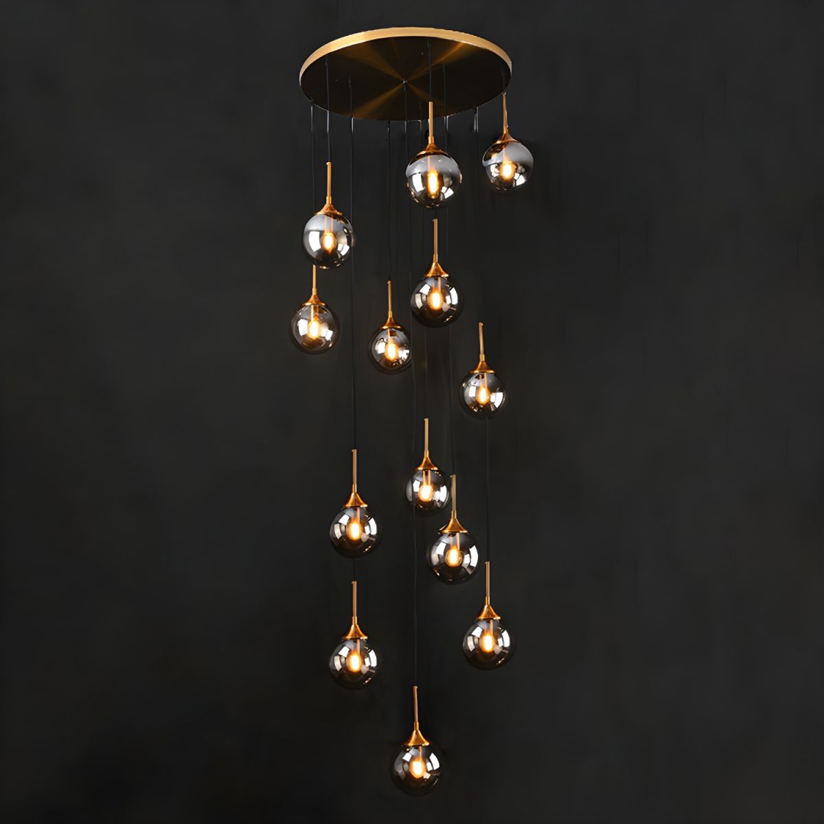 Valentina Modern Spiral Ball Glass Staircase Chandelier - Letslighting