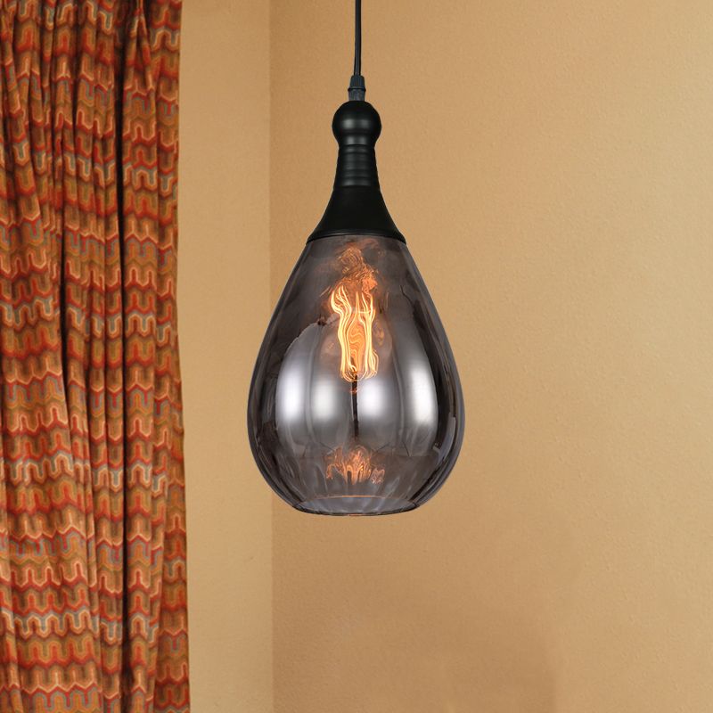 Avi Industrial Teardrop Glass Pendant Light Brass - Letslighting