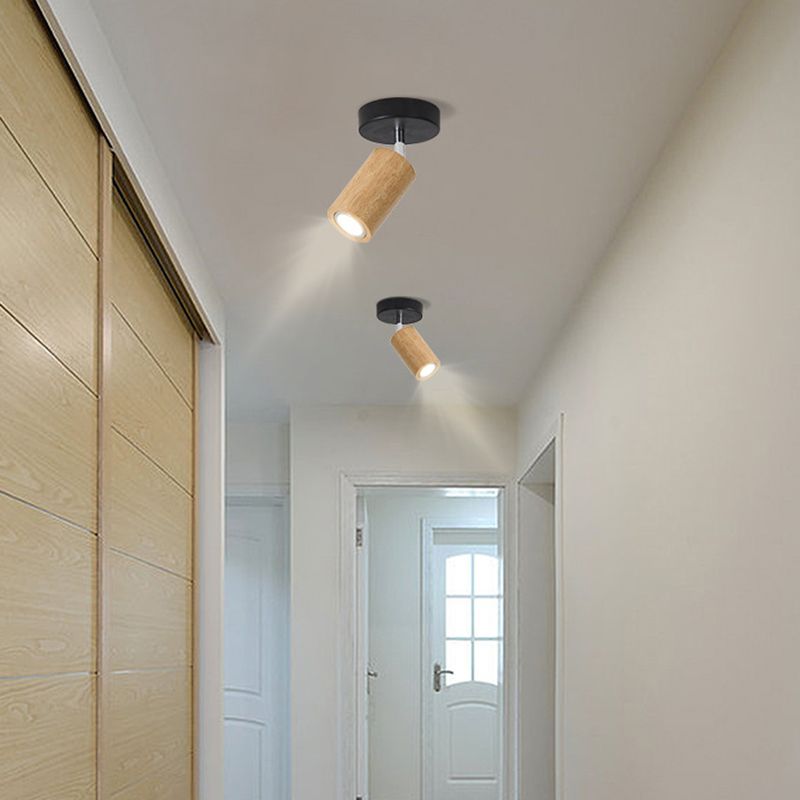 Muto Modern LED Adjustable Ceiling Spotlight, Wood - Letslighting