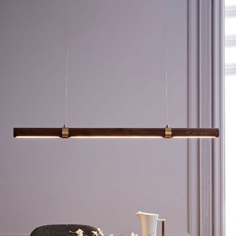Muto Modern Minimalist Pendant Light, Metal Water Transfer Wood