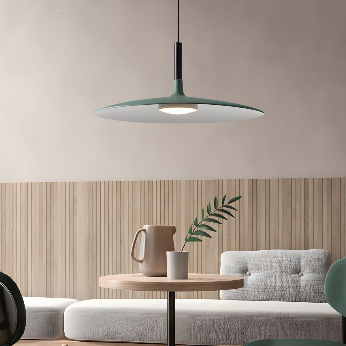 Lustra Pendant Lamp Aluminum Flat Disc - Letslighting