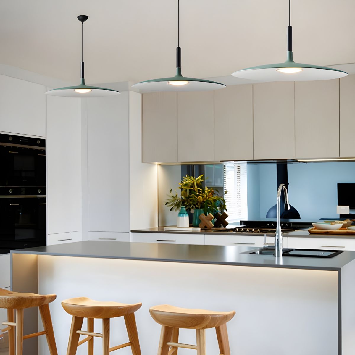 Lustra Pendant Lamp Aluminum Flat Disc - Letslighting