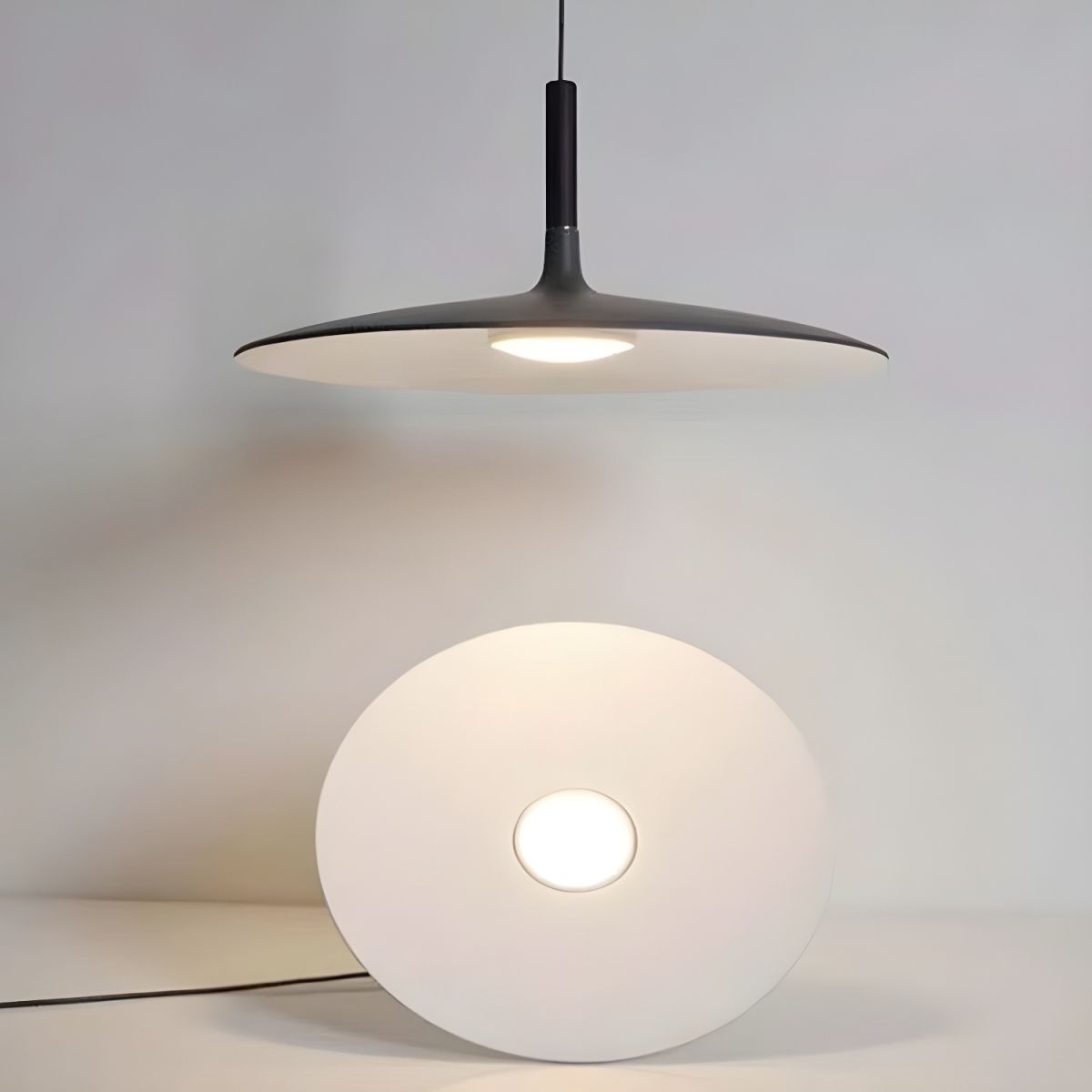 Lustra Pendant Lamp Aluminum Flat Disc - Letslighting