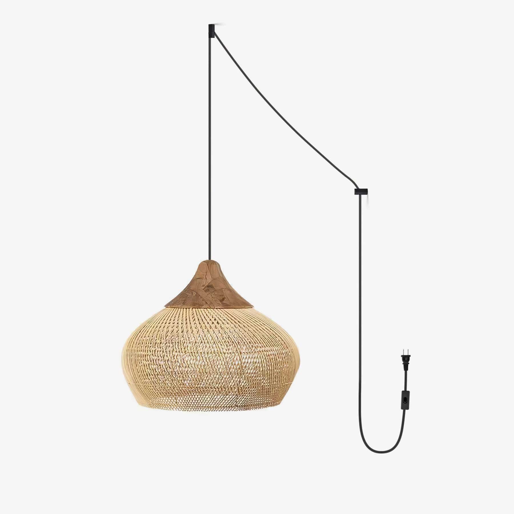 Solara Pendant Lamp Rattan Swag Woven - Letslighting