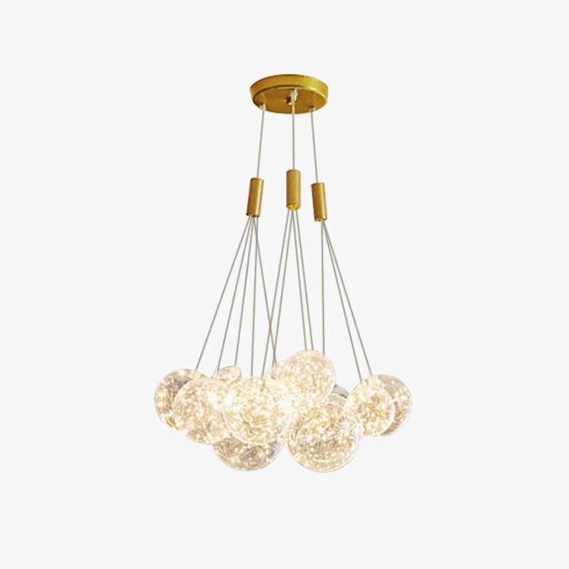 Valentina Glass Globe Bubble Pendant Light LED, 3/5/9/15 Heads