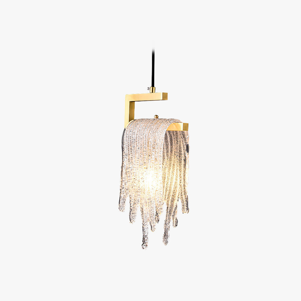 Kristy Modern Flowing Jelly Pendant Light Crystal Brass