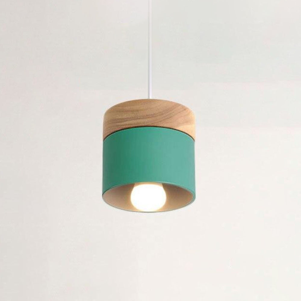 Valentina Modern Can Shape /Wood Pendant Light - Letslighting