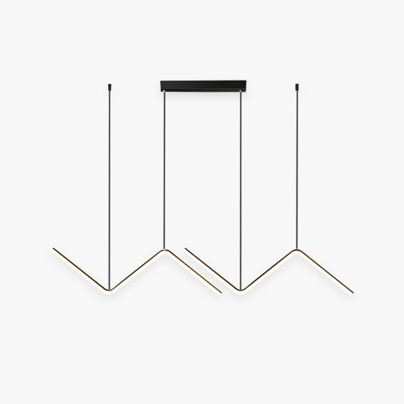 Arisha Modern Wavy Linear Pendant Light Double - Letslighting