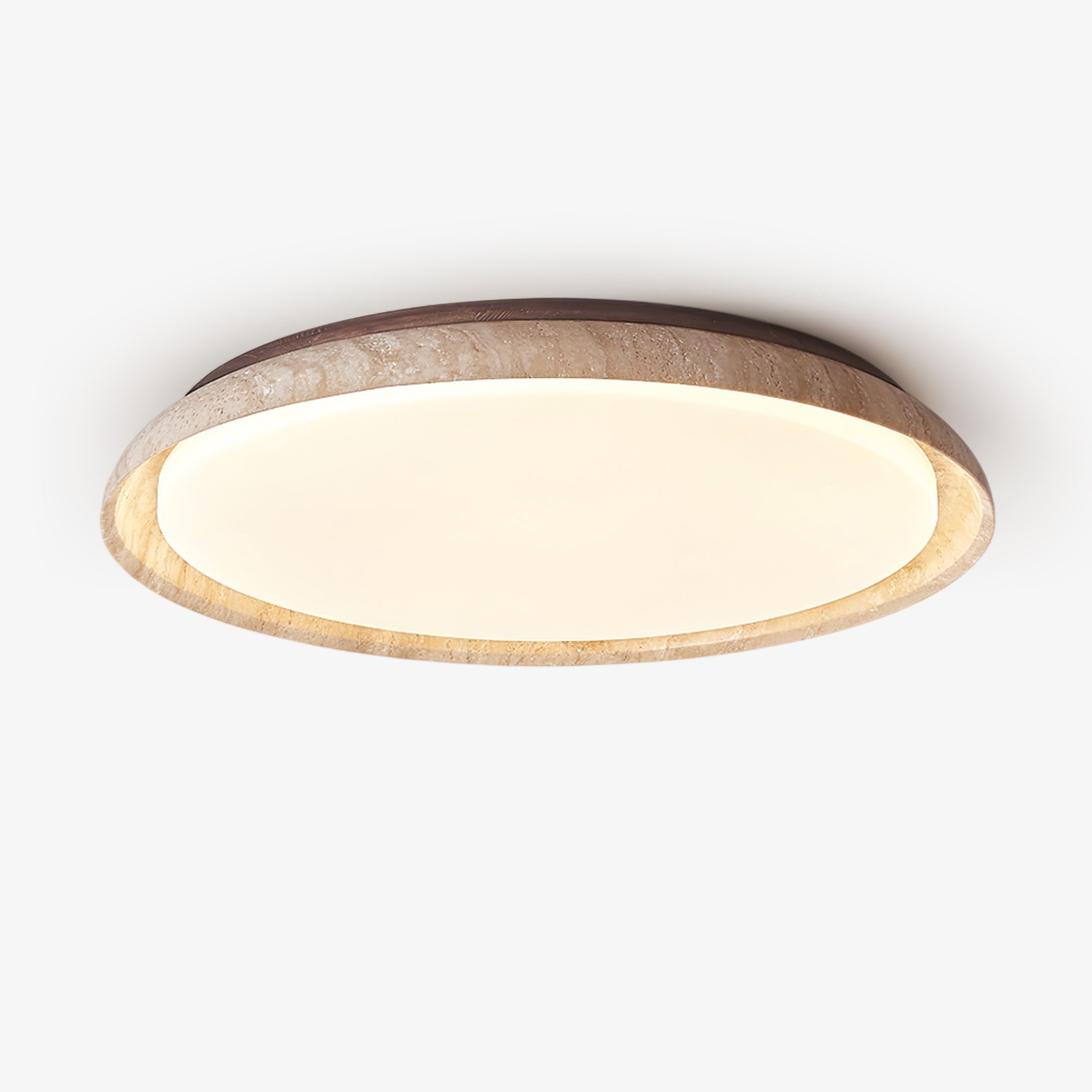 Elvinila Ring-Rim Travertine Ceiling Light - Letslighting