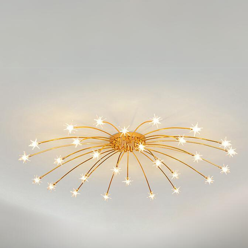 Arisha Art Deco Starry Metal Glass Flush Mount Ceiling Light - Letslighting