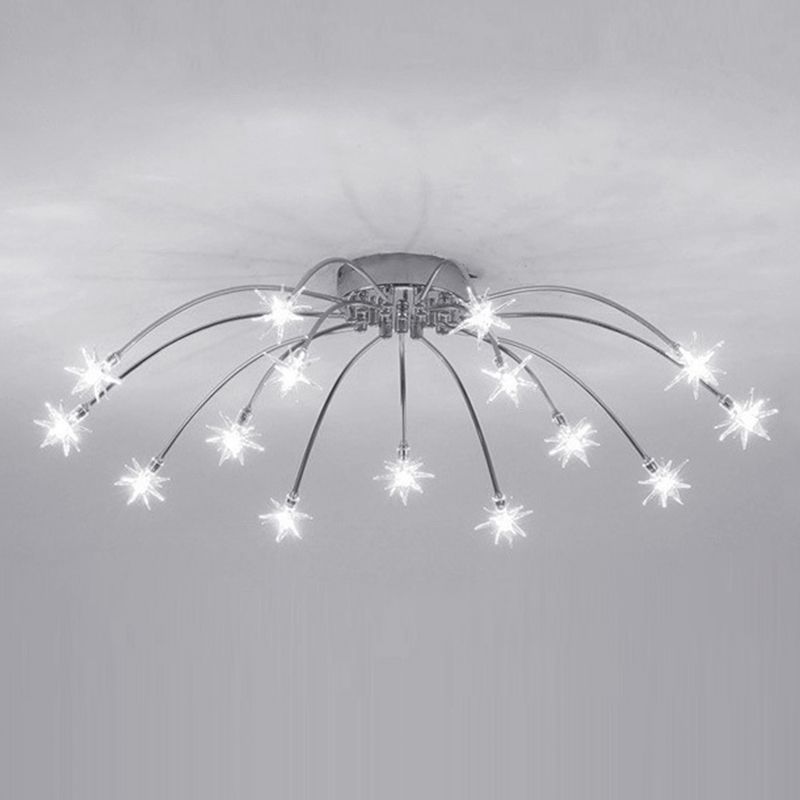 Arisha Art Deco Starry Metal Glass Flush Mount Ceiling Light - Letslighting