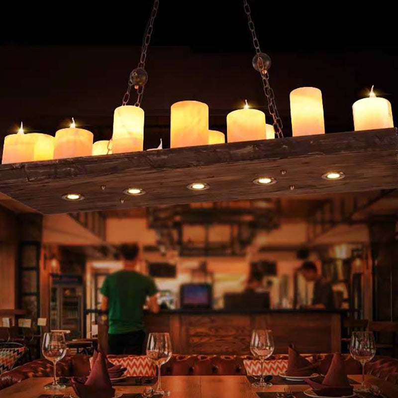 Epoch Candle /Glass/Wood Chandelier - Letslighting