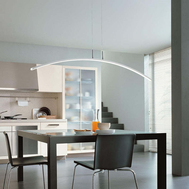 Arisha Curved Linear Pendant Light for Dining Room