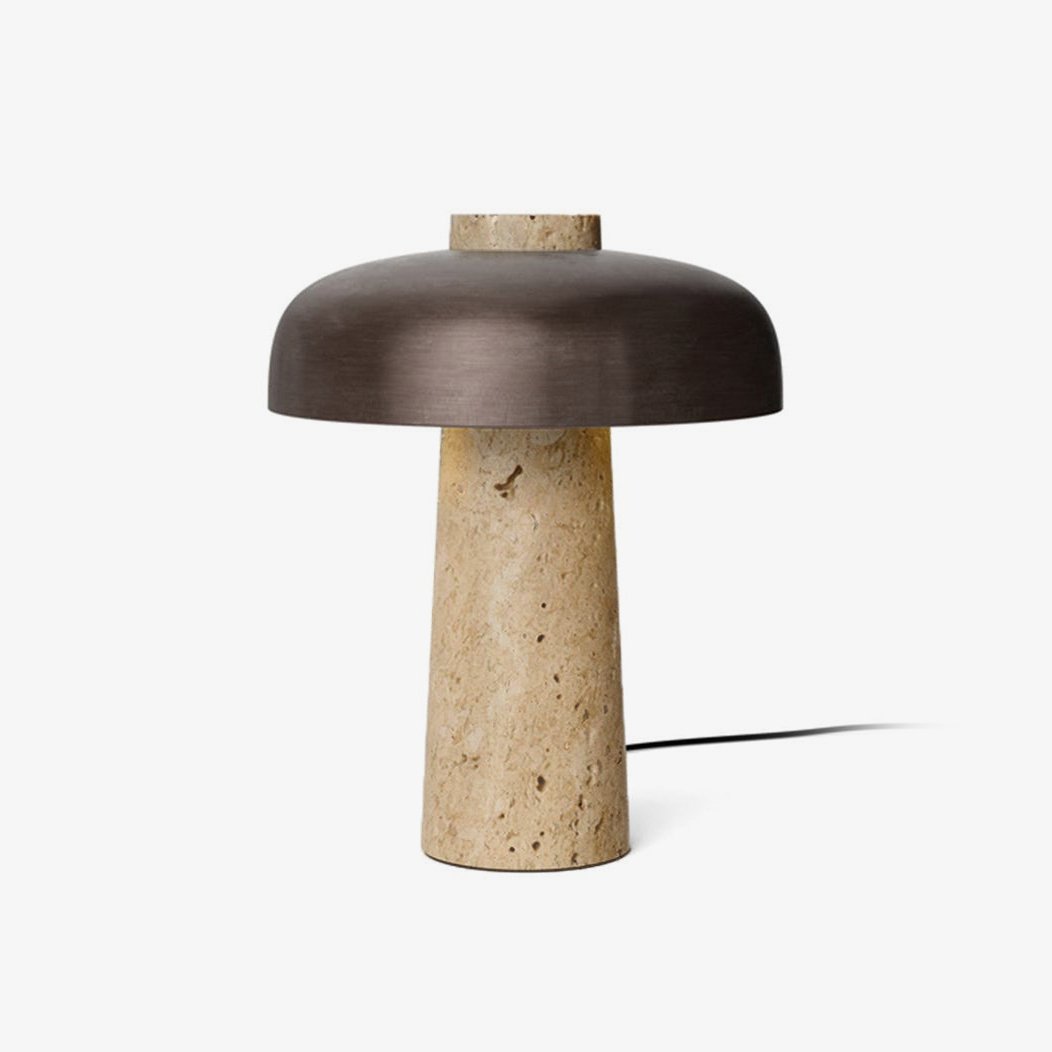 Conore Mushroom Form Travertine Table Lamp - Letslighting