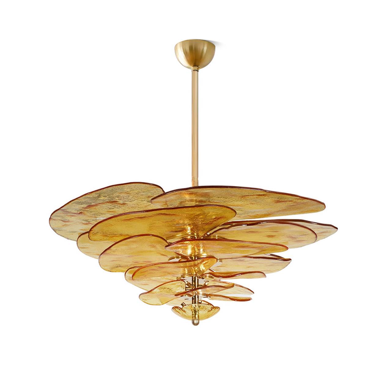 Aurora Chandelier Gold Murano Glass Petal Luxury - Letslighting