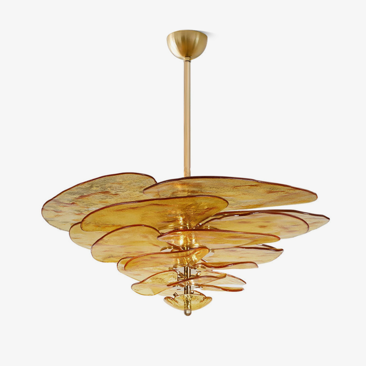 Aurora Chandelier Gold Murano Glass Petal Luxury - Letslighting