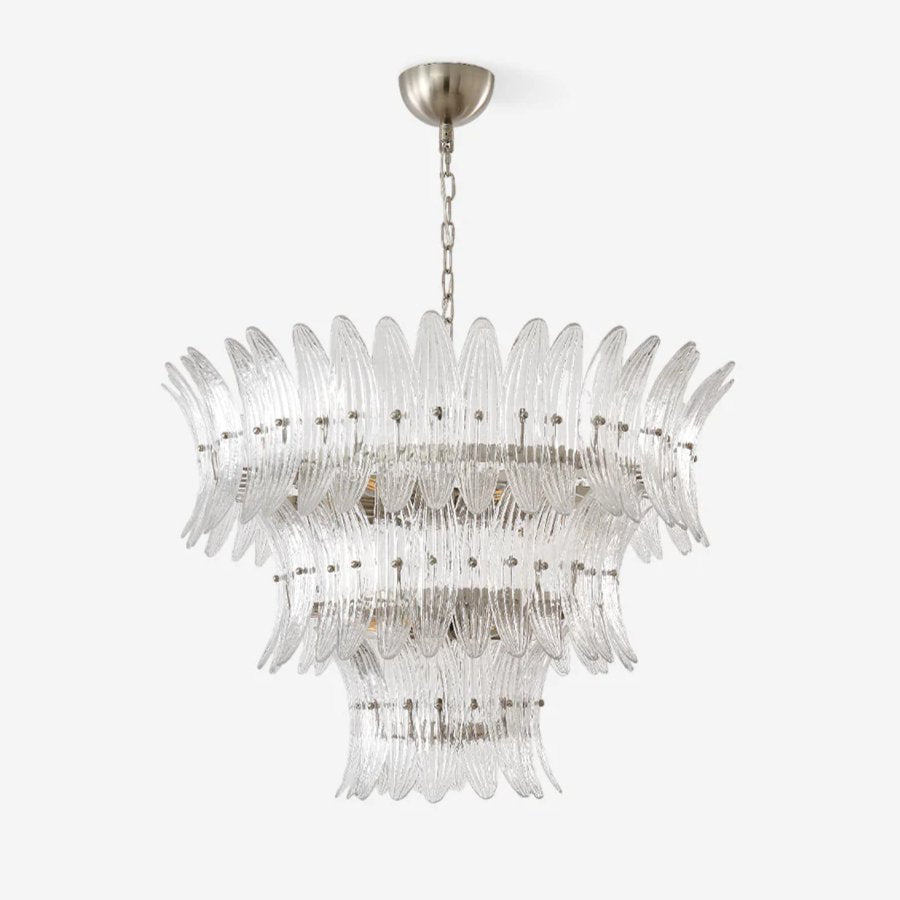 Aurora Chandelier Murano Glass Palmette Leaf Tiered - Letslighting