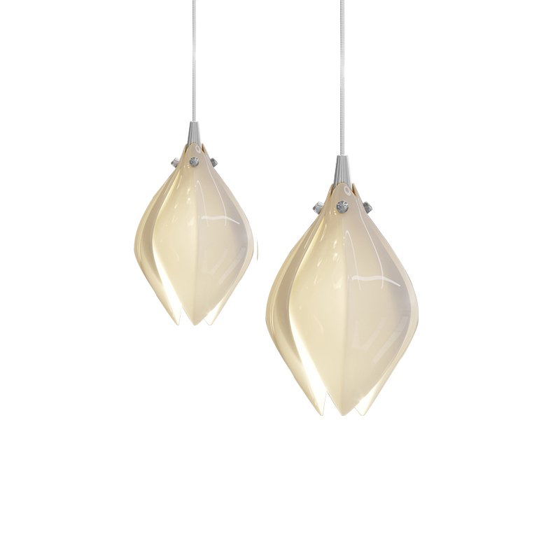 Lustra Pendant Lamp White Floral Ceramic - Letslighting