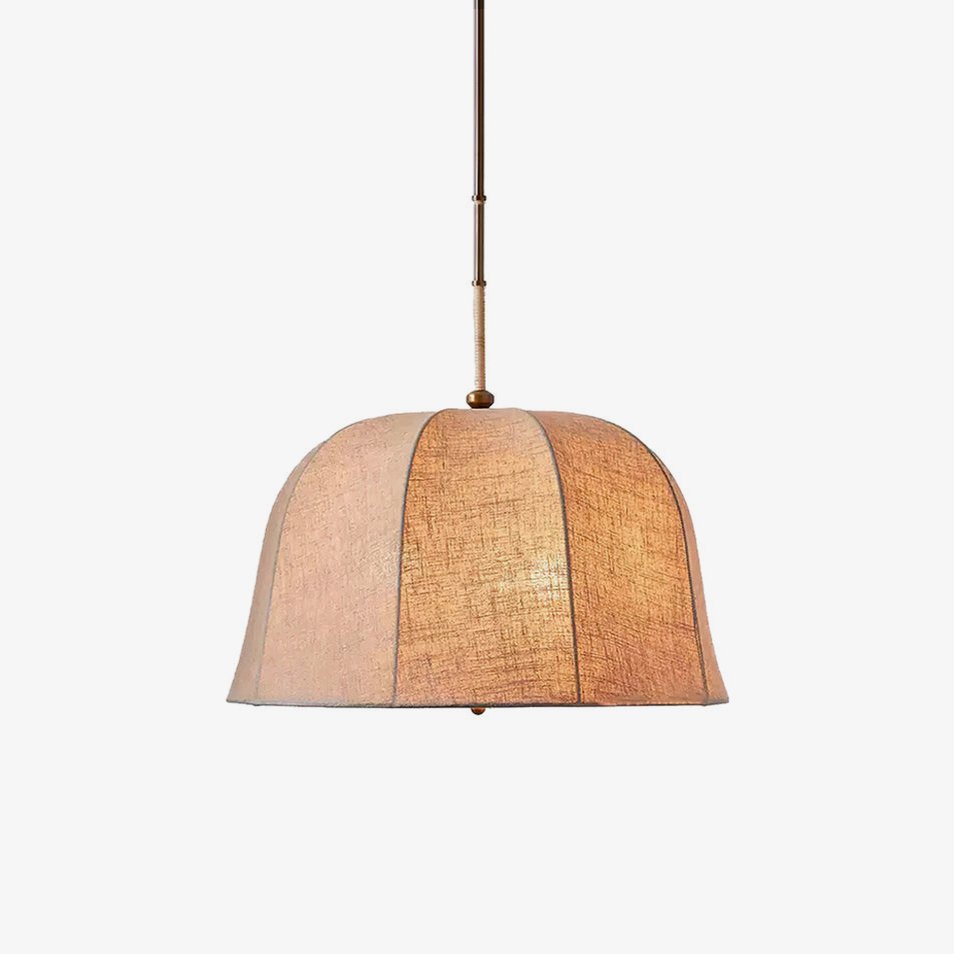 Ritta Bell Brass Pendant Lightm Fabric Line