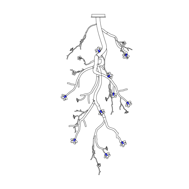 Lustra Chandelier Black Branch Flower - Letslighting