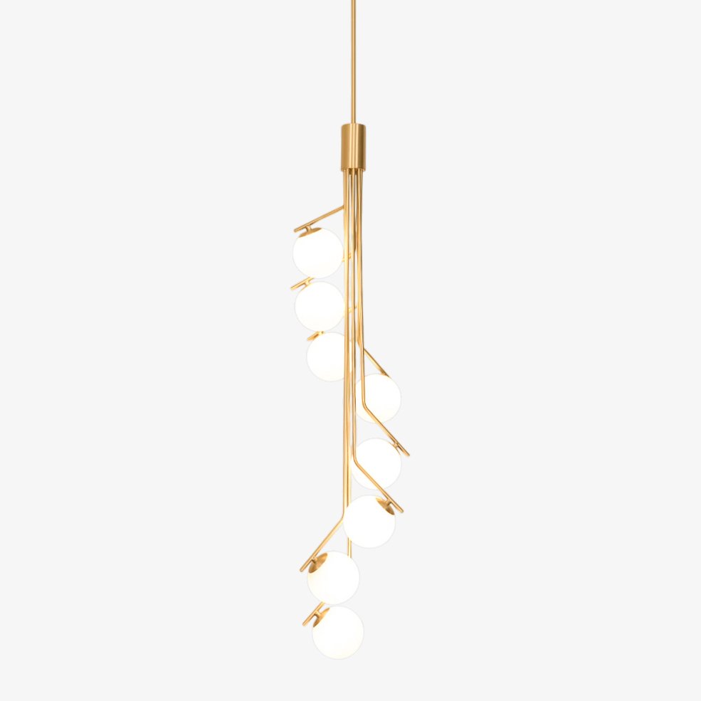 Lustra Chandelier Gold Branch Globe LED - Letslighting