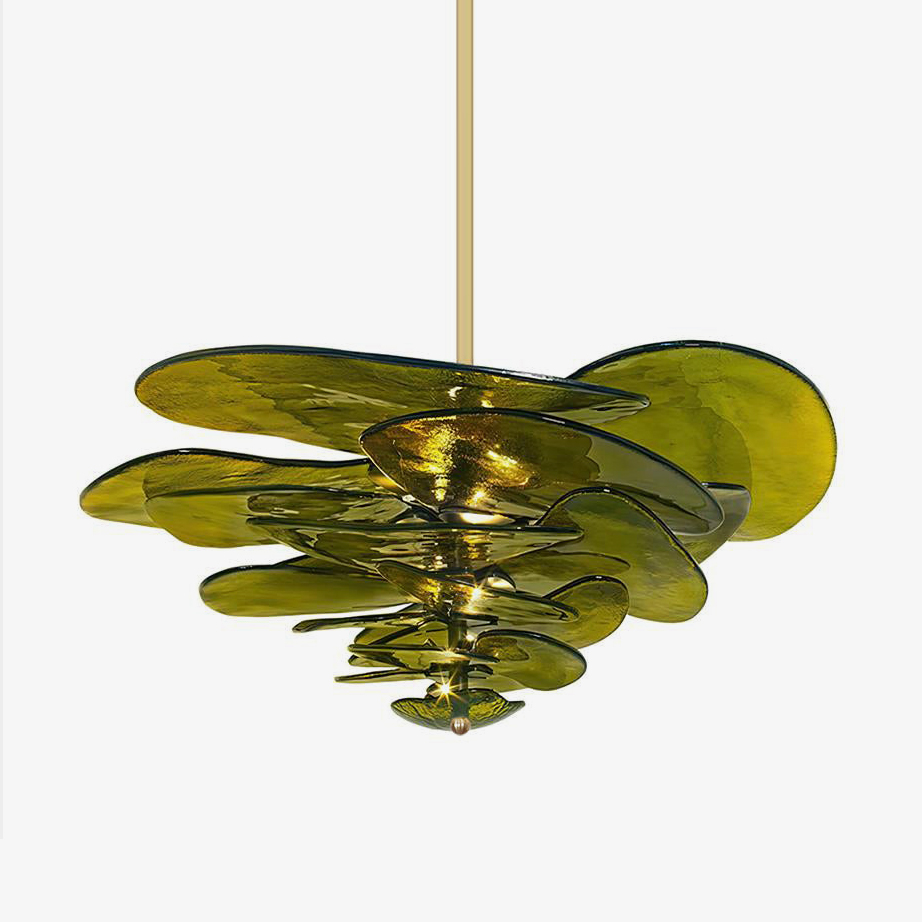 Aurora Chandelier Gold Murano Glass Petal Luxury - Letslighting