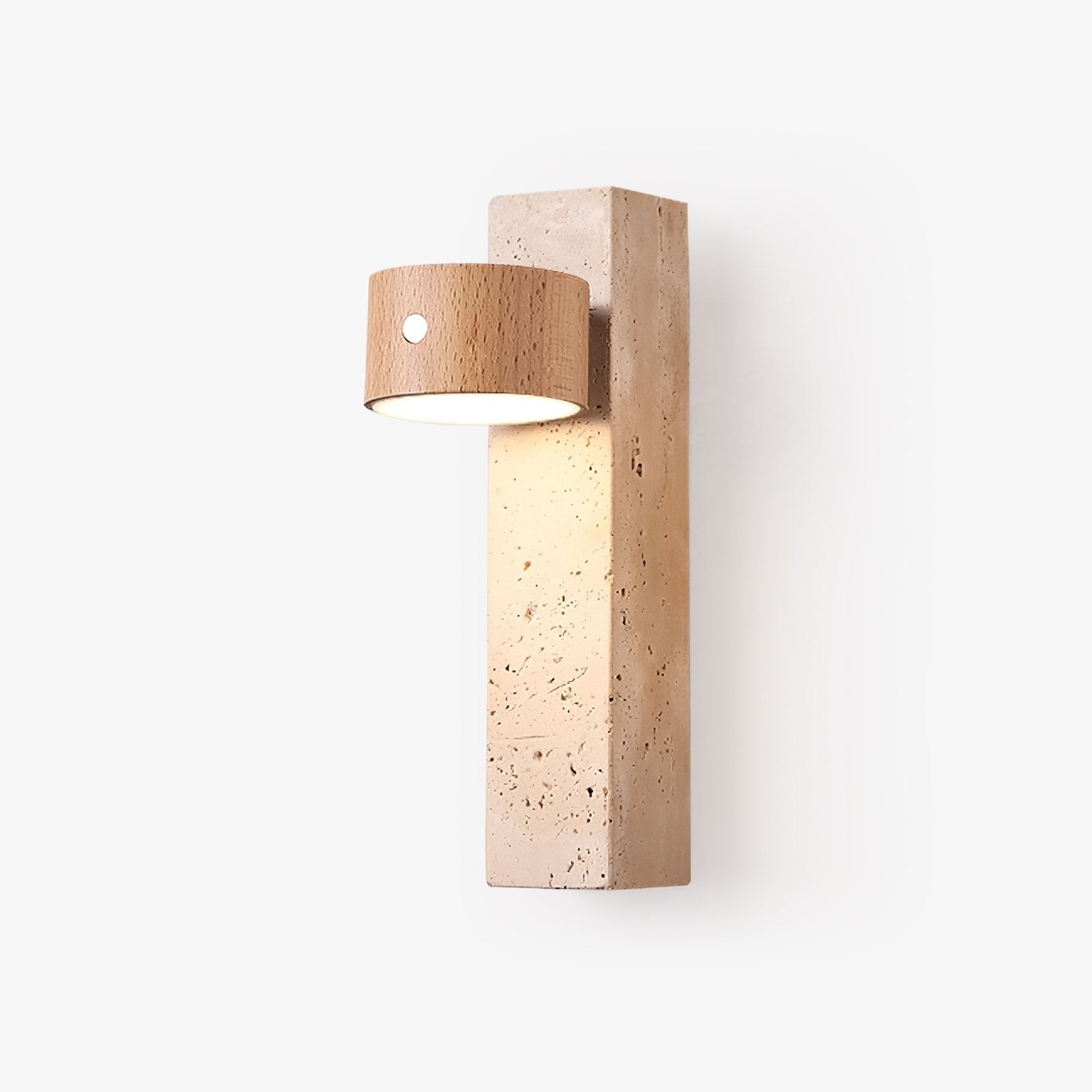 Zarinila Rectangular-Block Travertine Wall Light - Letslighting