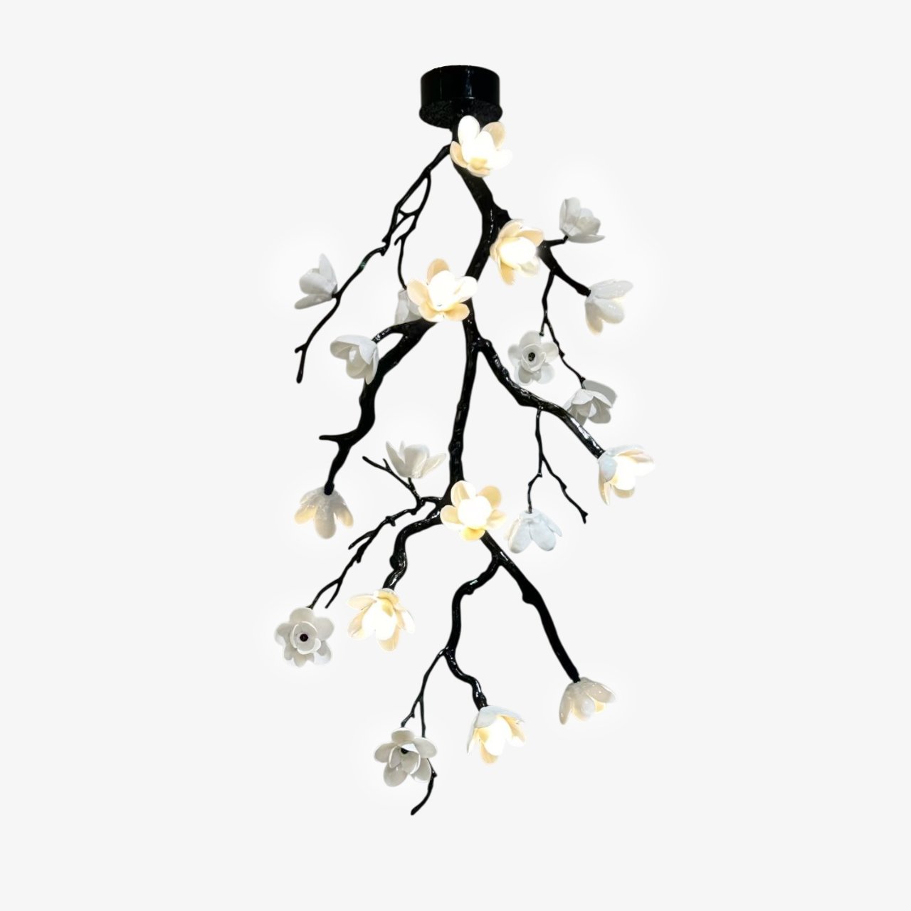 Lustra Chandelier Black Branch Flower - Letslighting