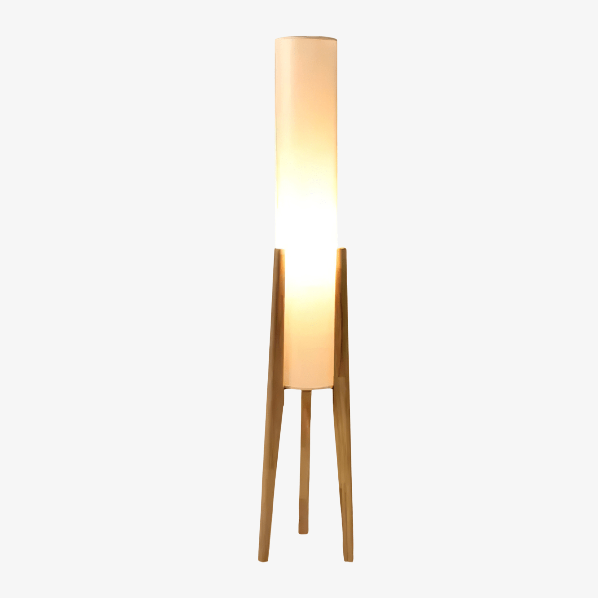 Triluxe Wood & Fabric Modern Floor Lamp - Letslighting