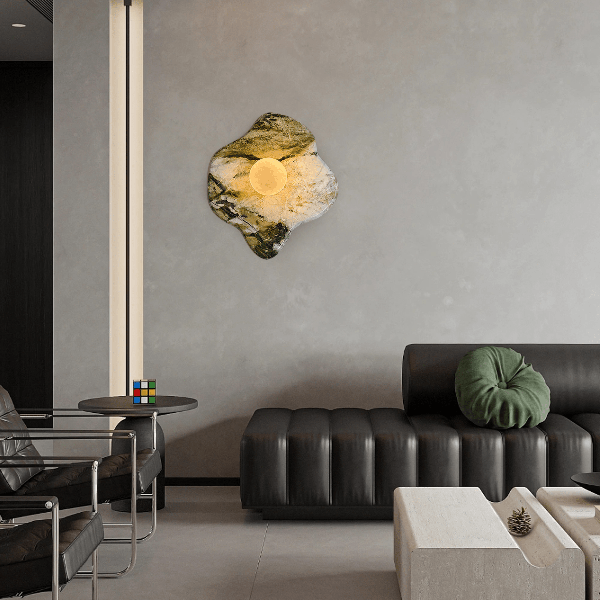 Avi Green Marble Organic Wall Lamp - Letslighting