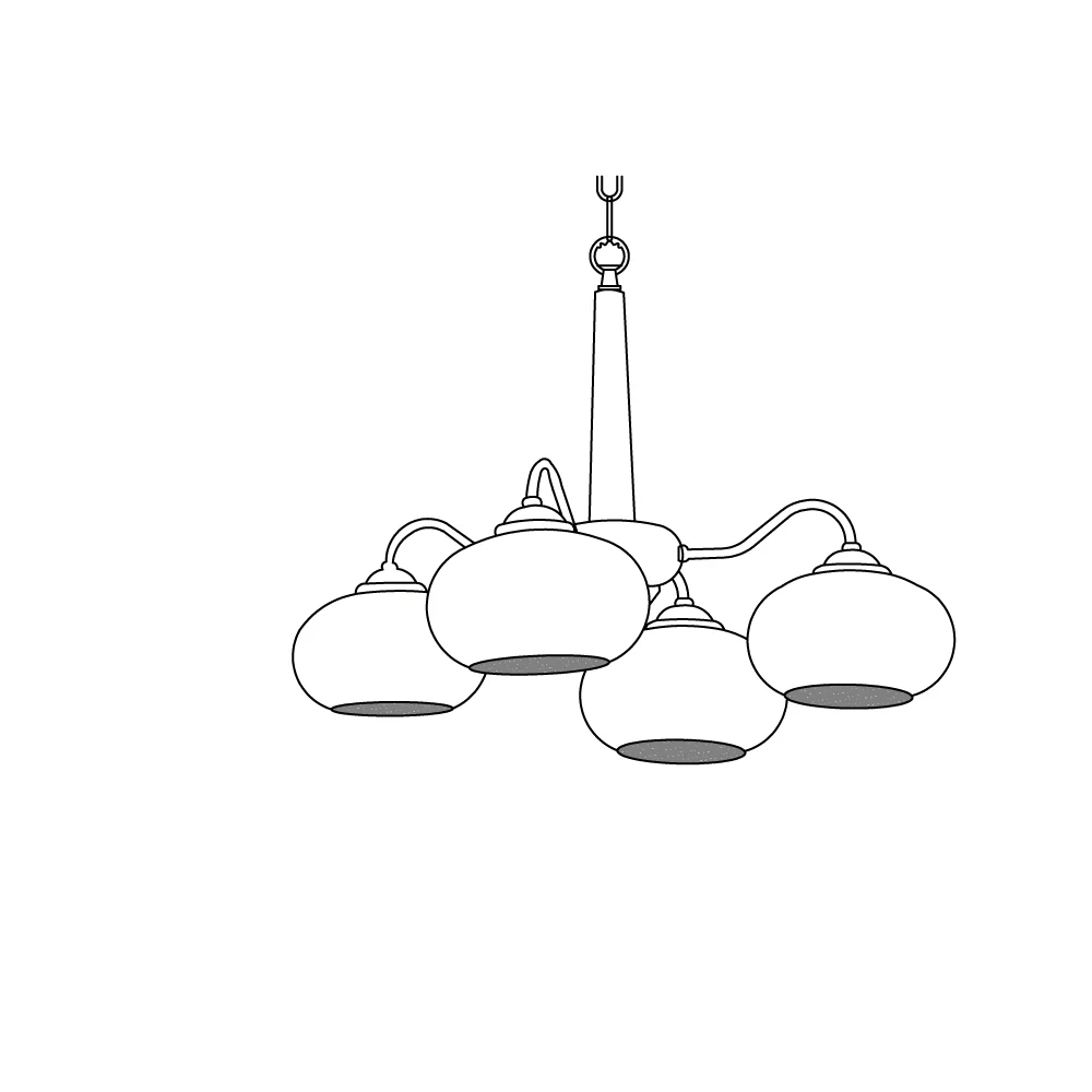 Lustra Pendant Lamp Persimmon Brass Glass Elegant - Letslighting