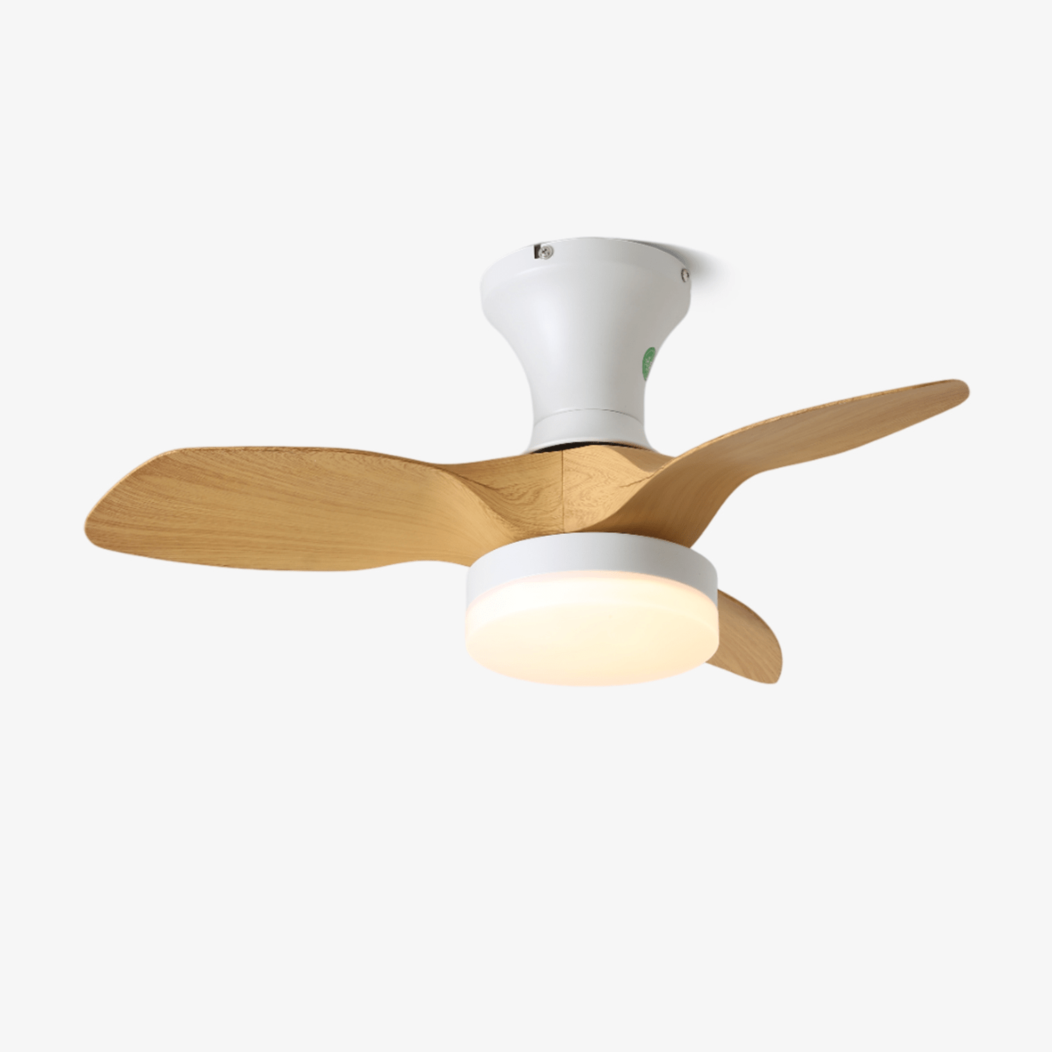 Nora Minimalist White Wood Ceiling Fan Light - Letslighting