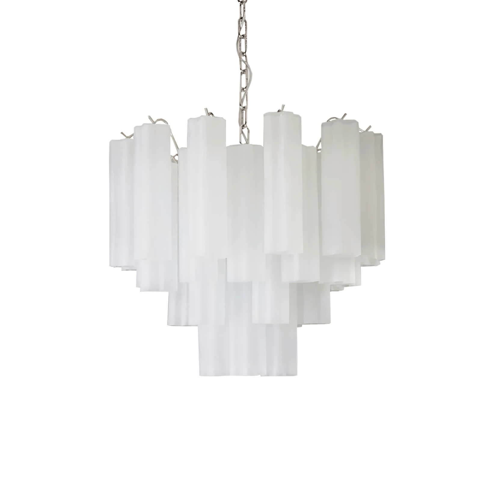 Aurora Chandelier Frosted Glass Tubes Layered Minimalist - Letslighting
