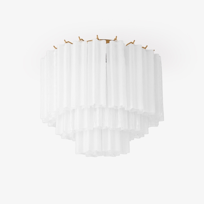 Ceiling Lamp White Murano Glass Layered Elegant Modern Letslighting