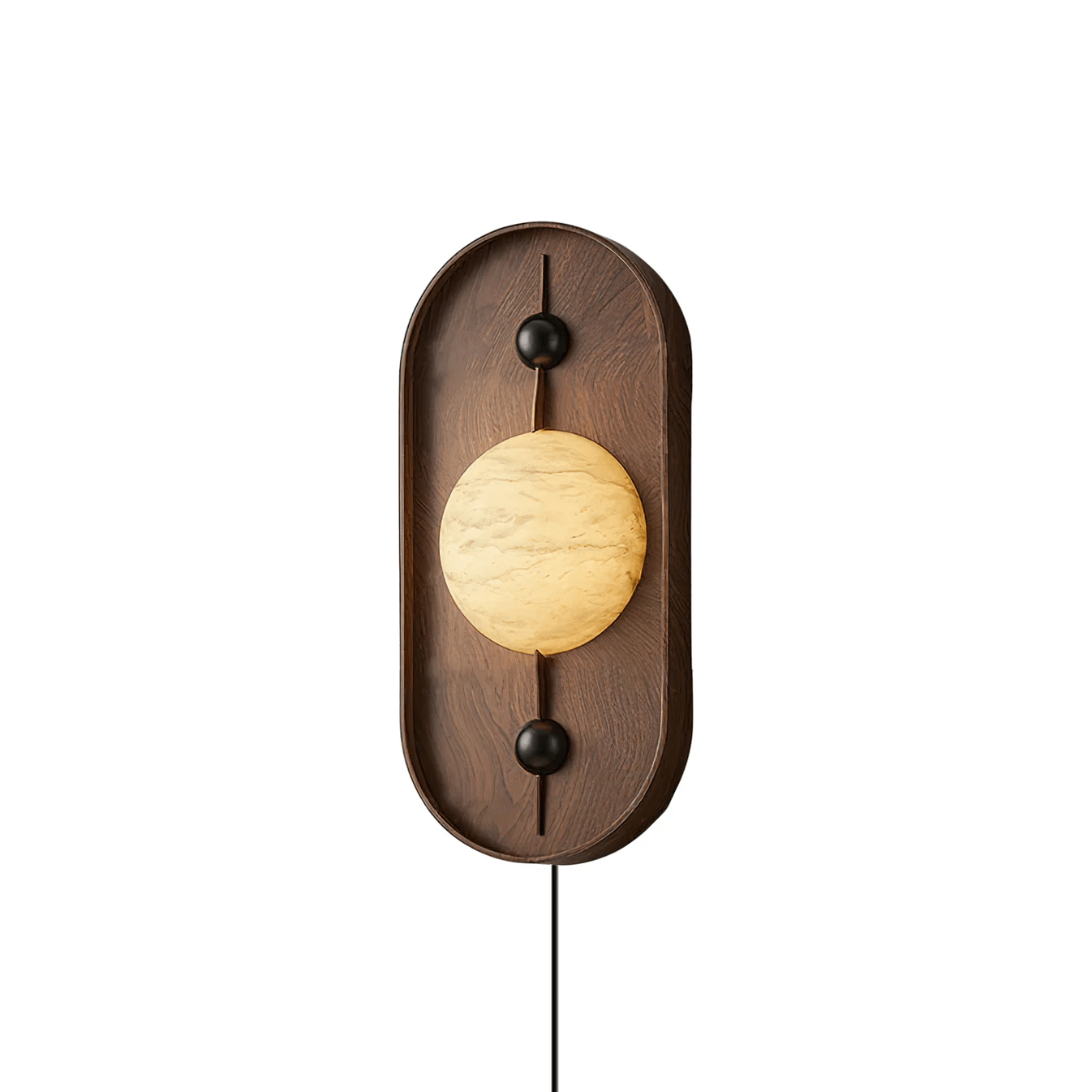 Lyvaran Oval Alabaster Wood Wall Light - Letslighting