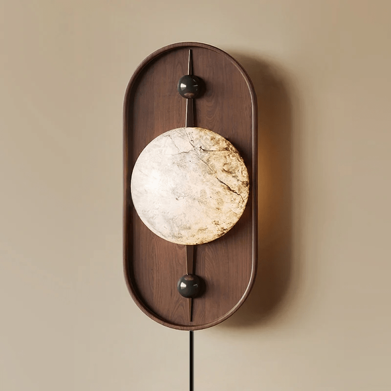 Lyvaran Oval Alabaster Wood Wall Light - Letslighting