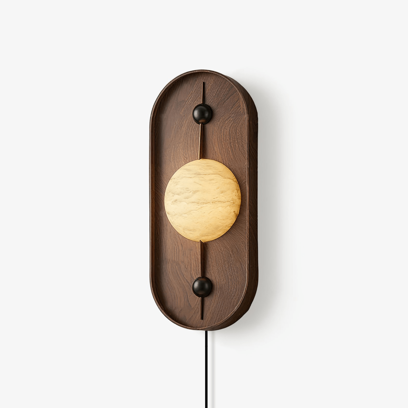 Lyvaran Oval Alabaster Wood Wall Light - Letslighting