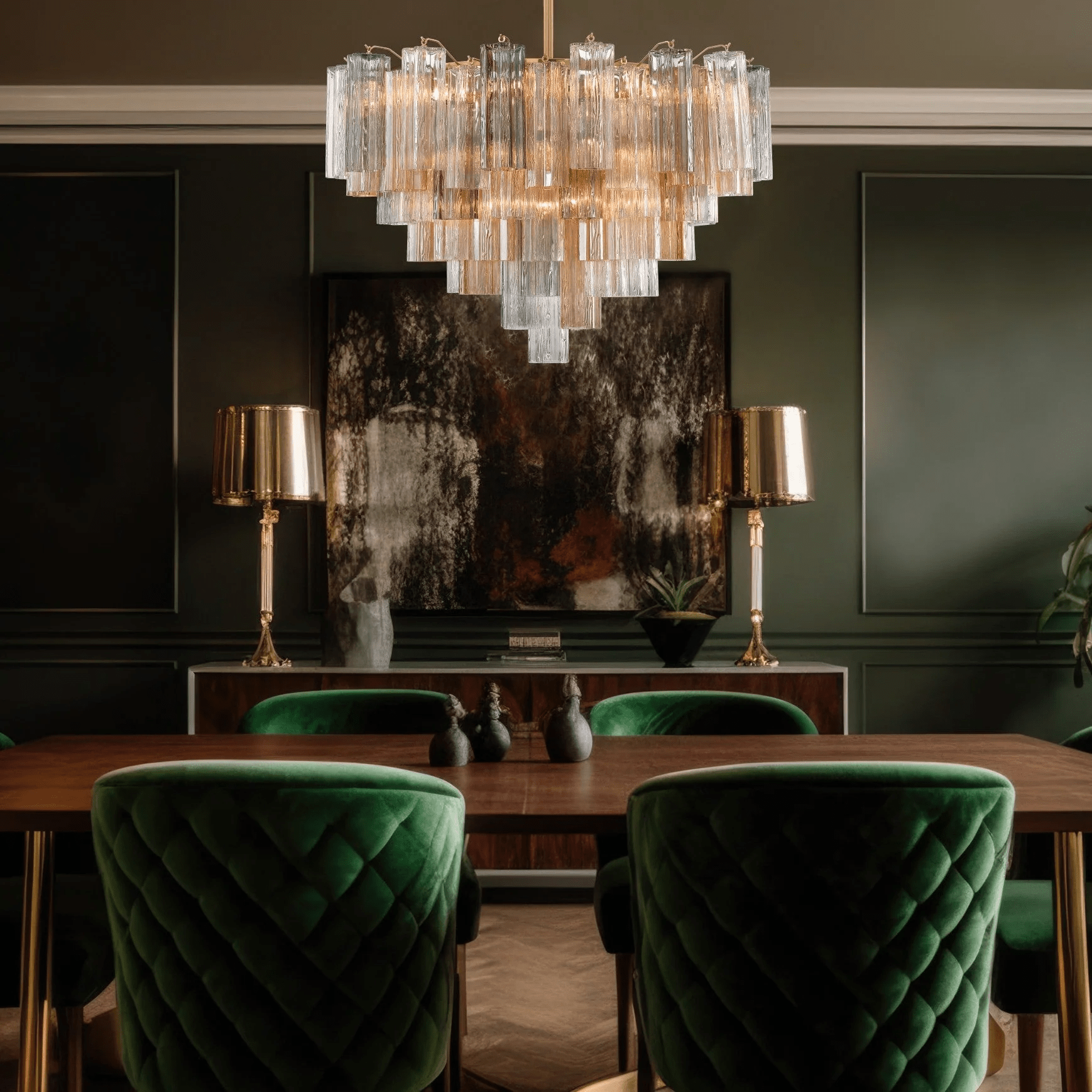 Aurora Chandelier Virella Murano Glass Tube Luxury - Letslighting