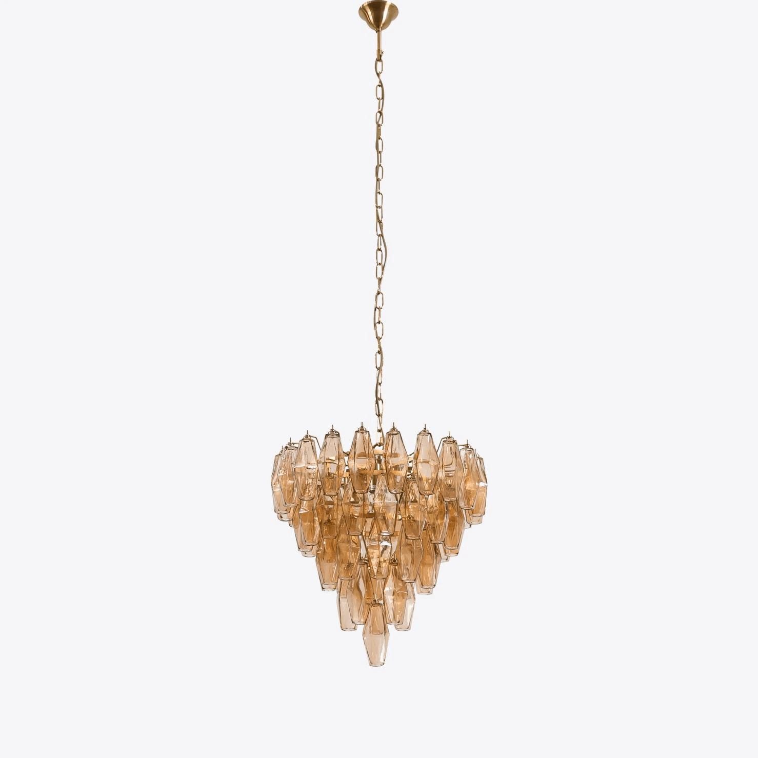 Aurora Chandelier Pink Faceted Glass Layered Vintage - Letslighting