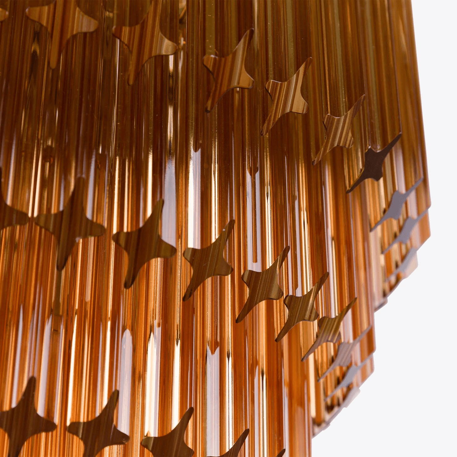 Aurora Chandelier Amber Diamond Glass Layered Retro - Letslighting