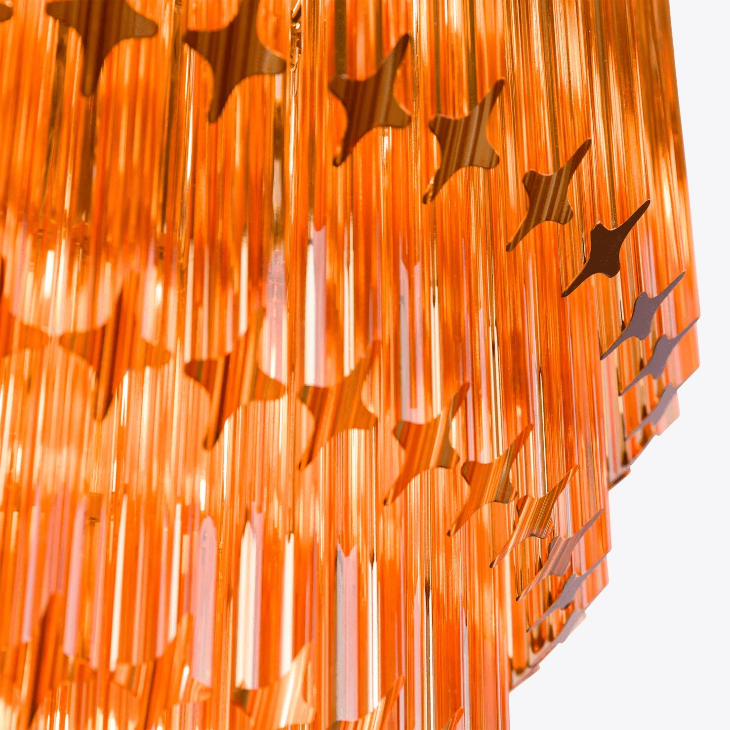 Aurora Chandelier Amber Diamond Glass Layered Retro - Letslighting
