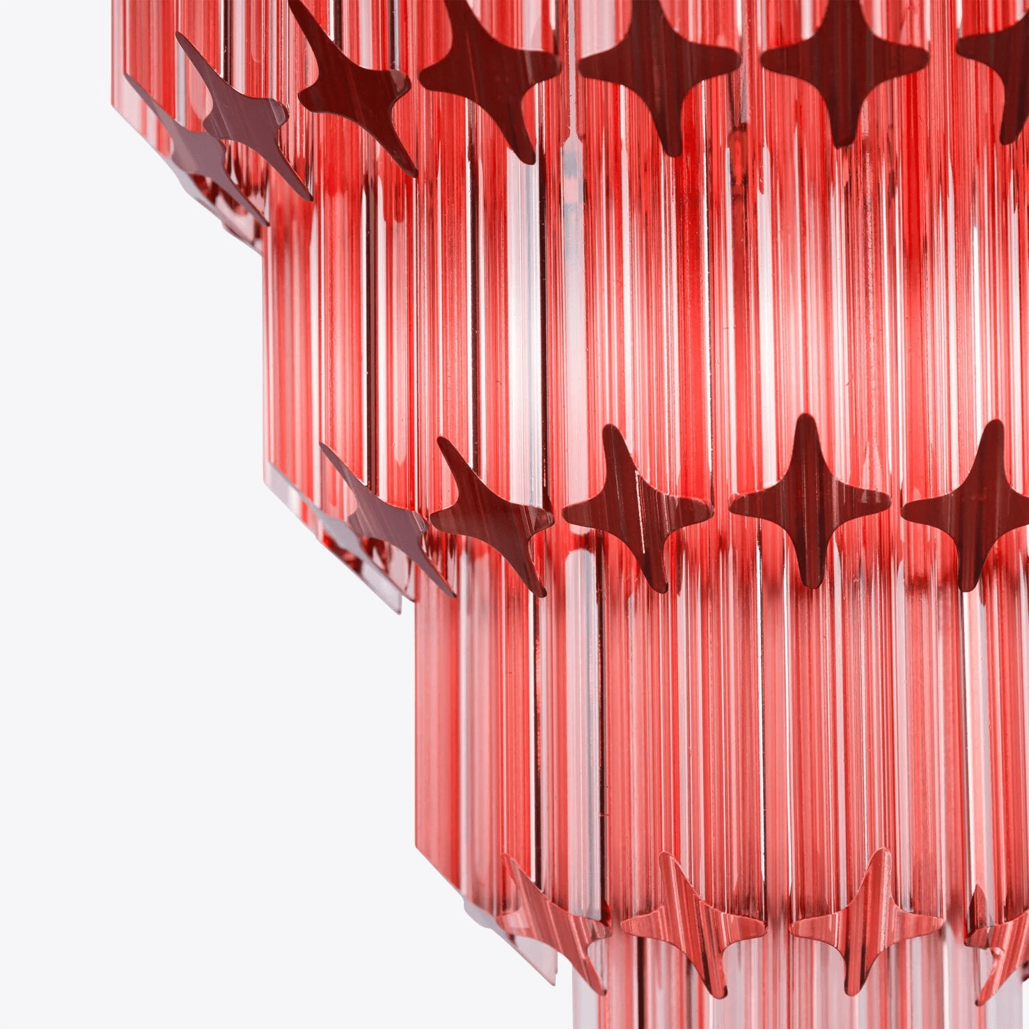 Aurora Chandelier Amber Diamond Glass Layered Retro - Letslighting