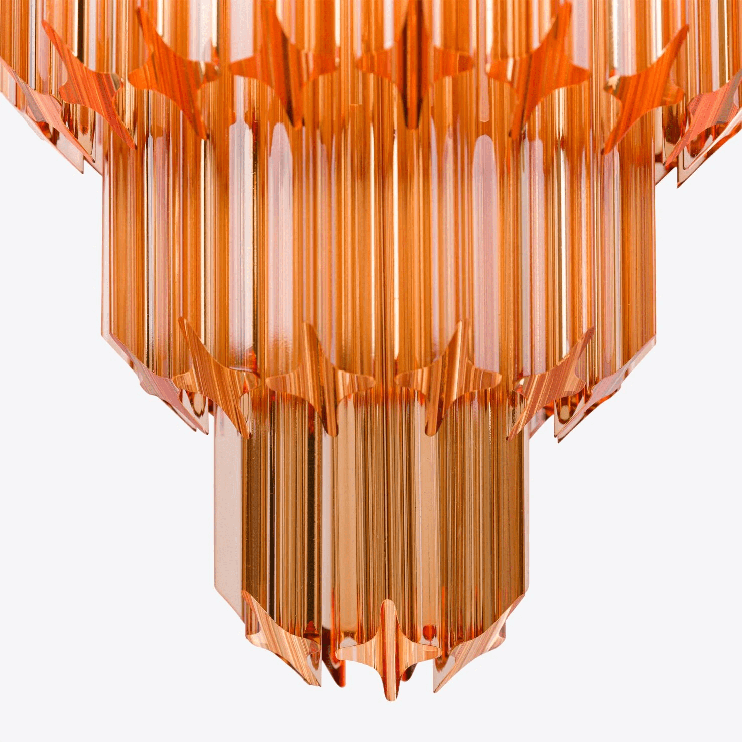 Aurora Chandelier Amber Diamond Glass Layered Retro - Letslighting