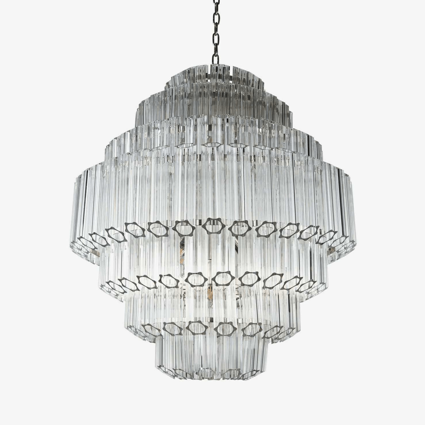 Aurora Chandelier Clear Glass Tube Layered Grande Vintage - Letslighting