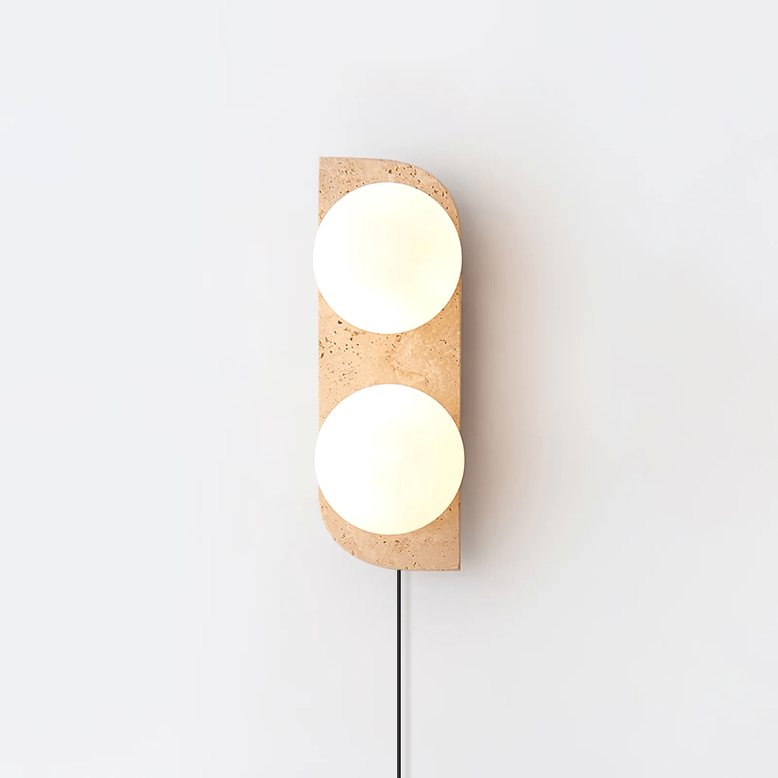 Zophaor Minimalist Travertine Plug-In Wall Light - Letslighting