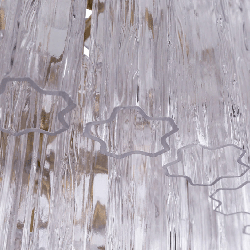 Aurora Chandelier Pink Prism Glass Layered Elegant - Letslighting