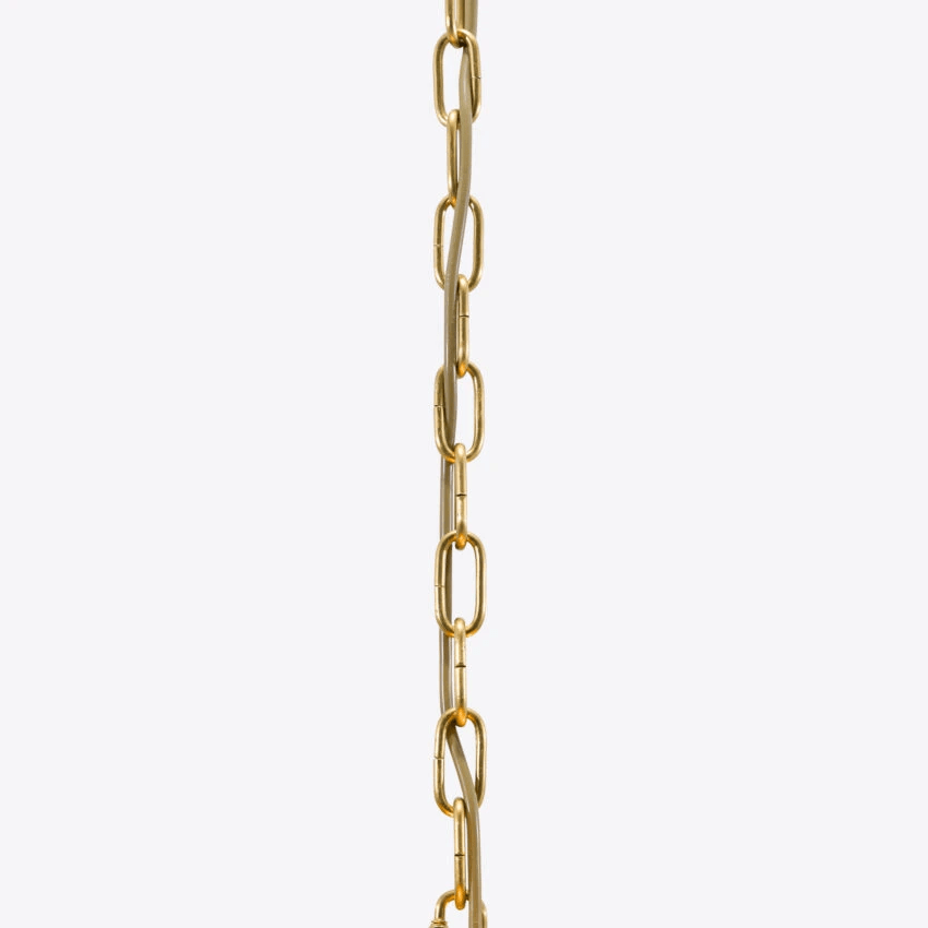 Aurora Chandelier Green Petal Glass Layered Natural - Letslighting