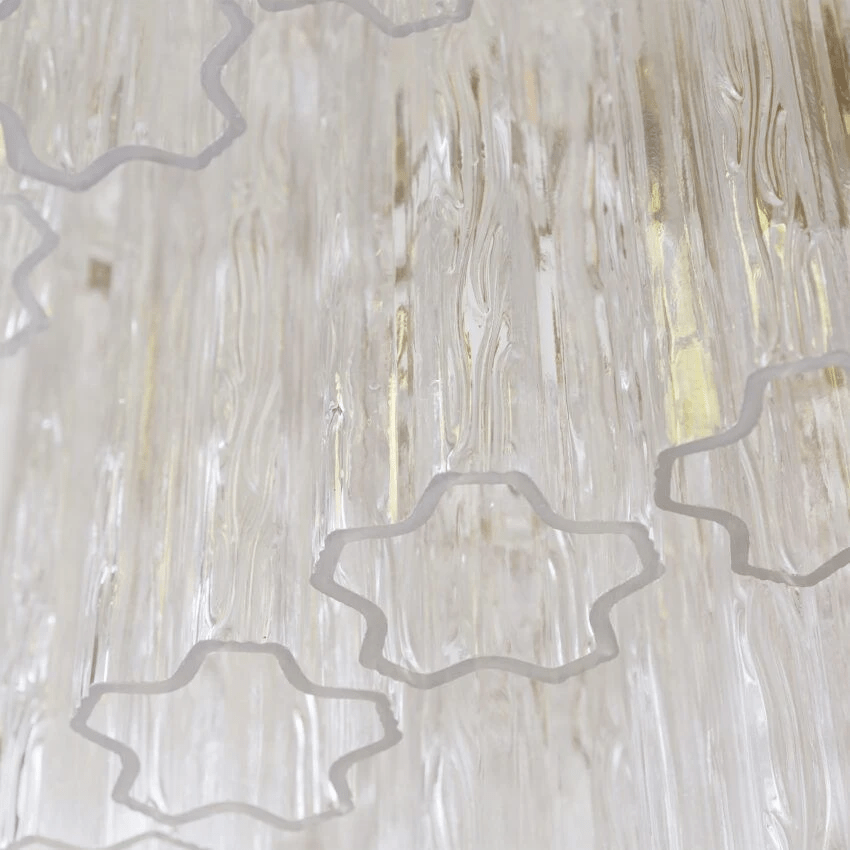 Aurora Chandelier Five Tier Fluted Glass Tube Mid Century - Letslighting