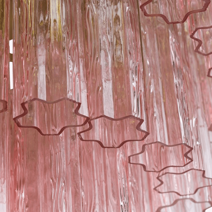 Aurora Chandelier Five Tier Fluted Glass Tube Mid Century - Letslighting