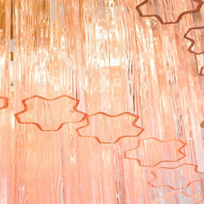 Aurora Chandelier Five Tier Fluted Glass Tube Mid Century - Letslighting